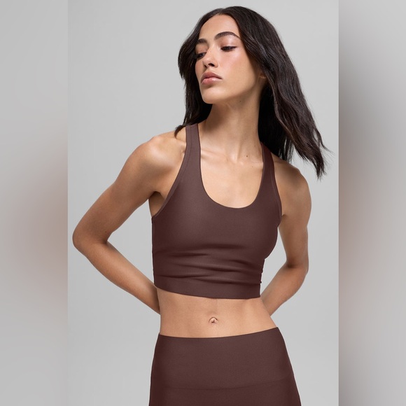 NEW Alo Airlift Super Sleek Bra Tank in Brownstone size M